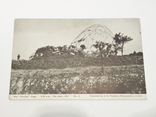 WW1 Era Postcard – Crashed Zeppelin Suffolk 1917