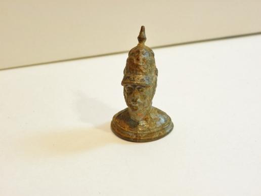 Victorian Era Lead Bust of a German Officer with Pickelhaube