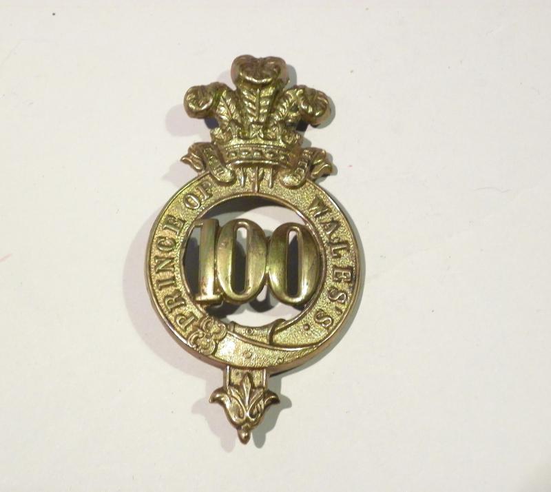 Scarce Victorian 100 Regiment of Foot Glengarry Badge.