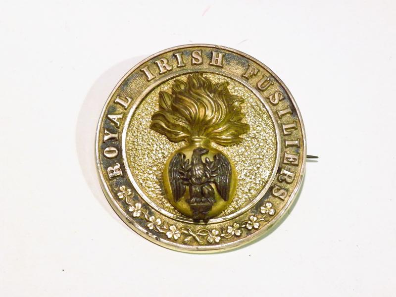 Rare Victorian Royal Irish Fusiliers Officers Slouch Hat Badge.