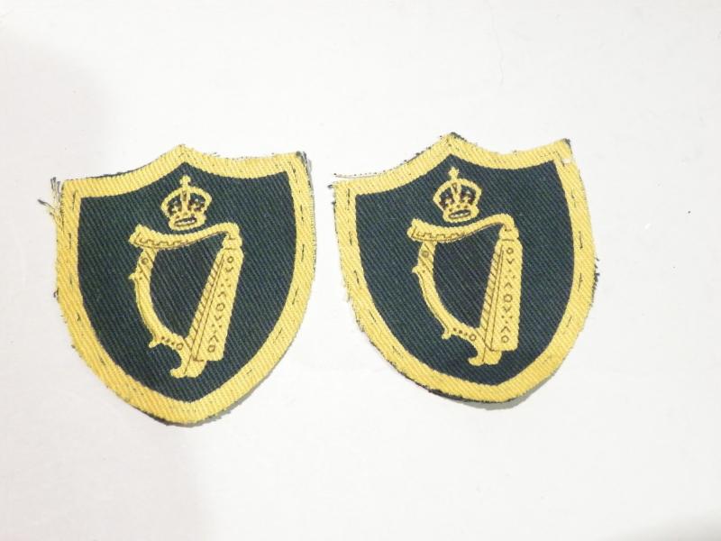 Pair WW2 Northern Ireland District Cloth Badges.