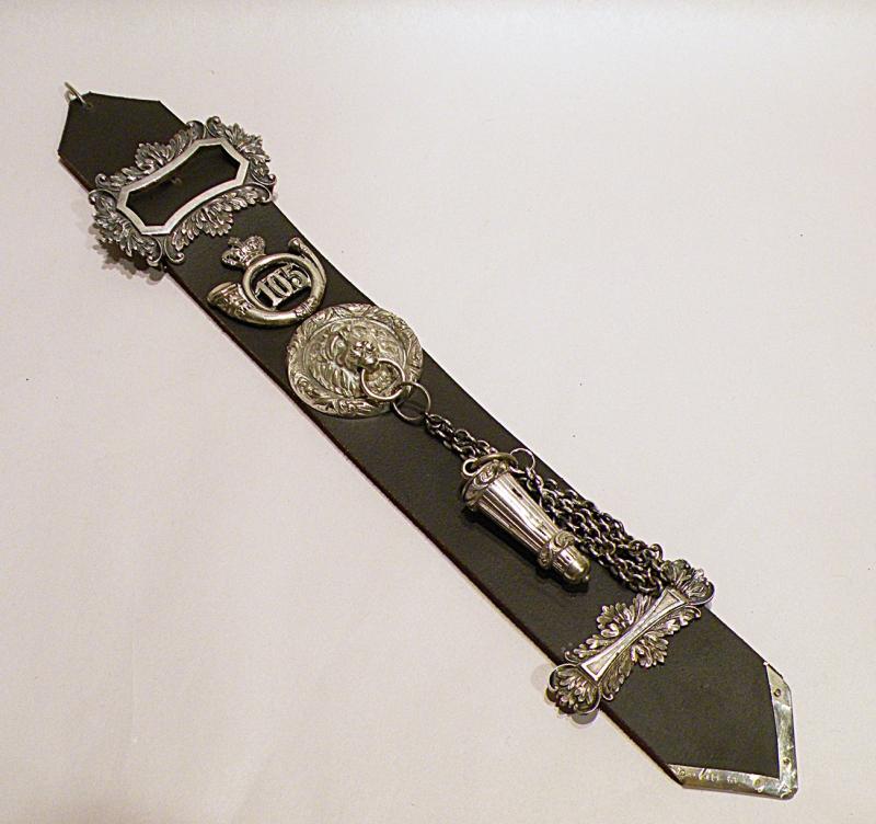 Victorian Infantry Officers Whistle, Chains Belt Mounts and Badge