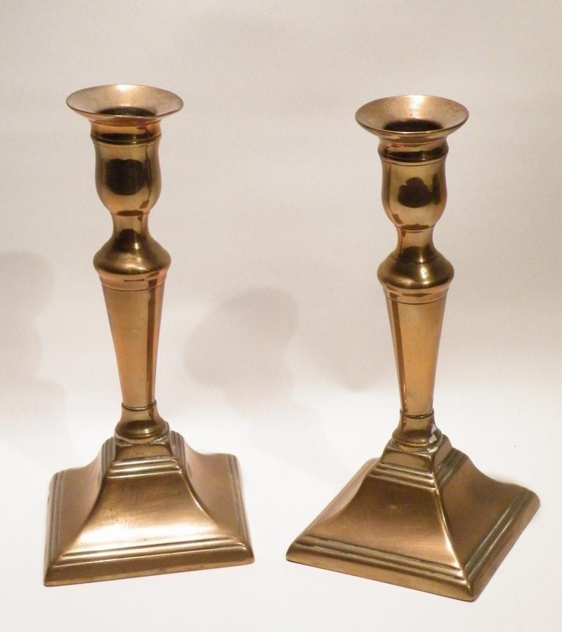 Pair of 18th Century Bronze Candlesticks.