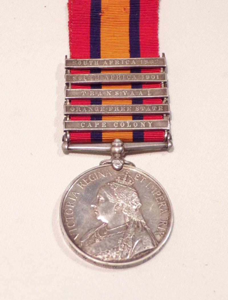 QSA + 5 to Tpr Rowels 58th Imperial Yeomanry