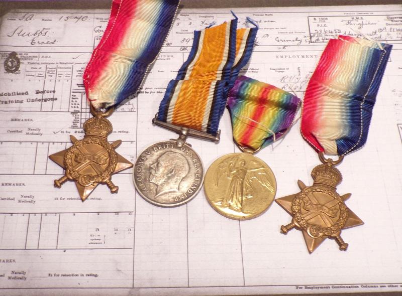 WW1 1914/15 Star Trio to Stubbs RNR & 14/15 Star to Son.