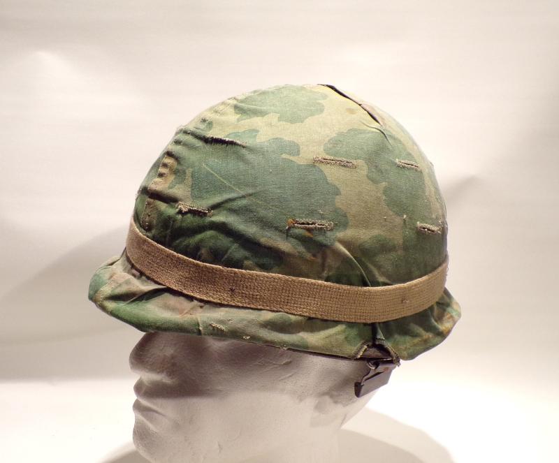 Korean War Era US M1 Helmet, Liner & Camo Cover.