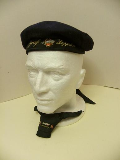 Pre WW2 era Graf Zeppelin Crew Cap and Tie.