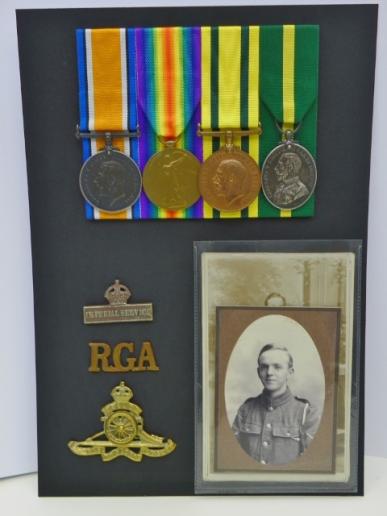 Scarce WW1 Territorial Medal Group to RGA – Low No