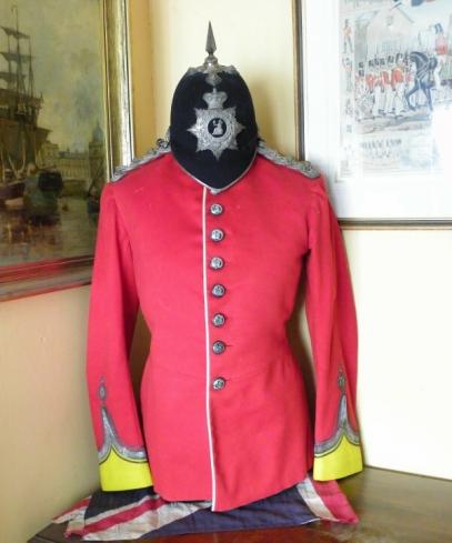 Victorian Norfolk Regiment officers Uniform & Helmet.
