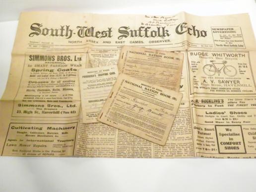 Scarce 1919 Ration Books – Haverhill Suffolk