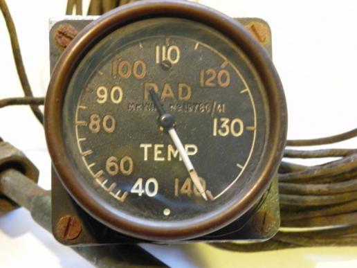 Rare WW2 Spitfire Radiator Temperature Gauge.