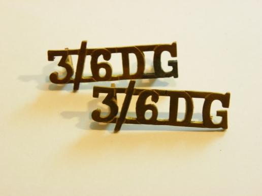 Scarce Pair 3rd / 6th Dragoon Guards Shoulder Titles.