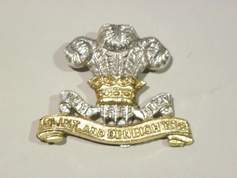 Vintage Flint & Denbigh Yeomanry Cap Badge.