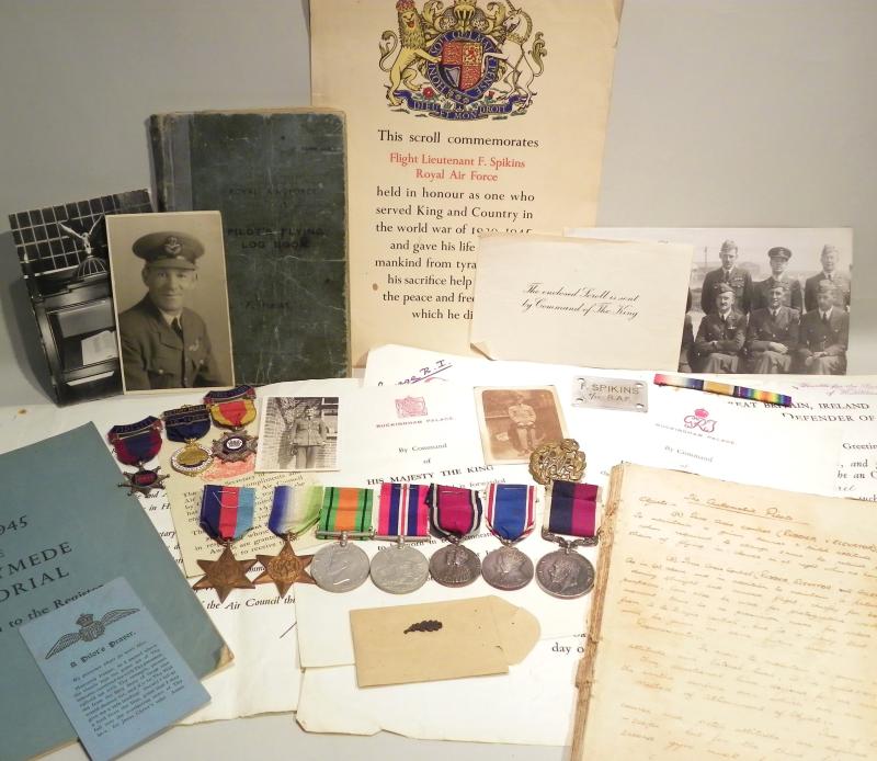 A superb WW2 Group to Flt Lieut Spikins MID RAF. Killed 1941