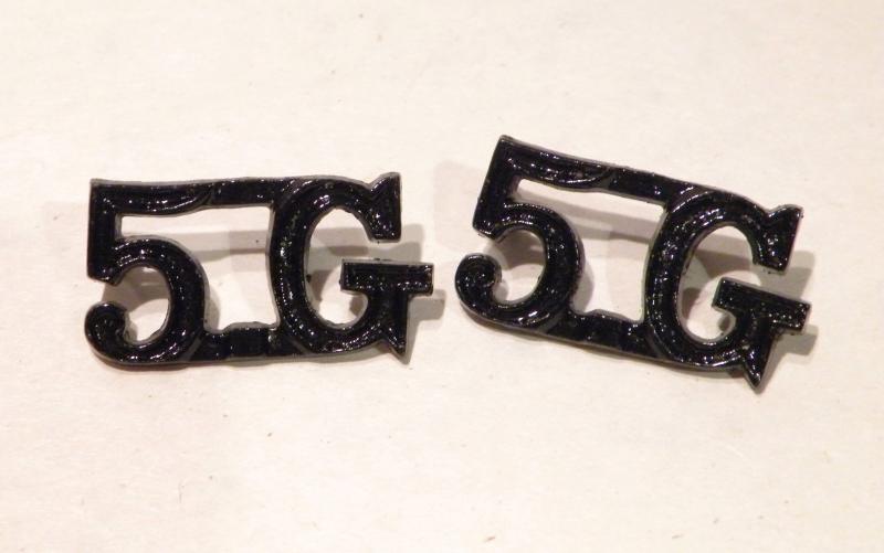 Pair 5th Royal Gurkha Rifles Shoulder badges.