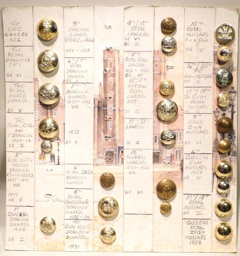 Carded Selection of Vintage Buttons GR VI to QEII