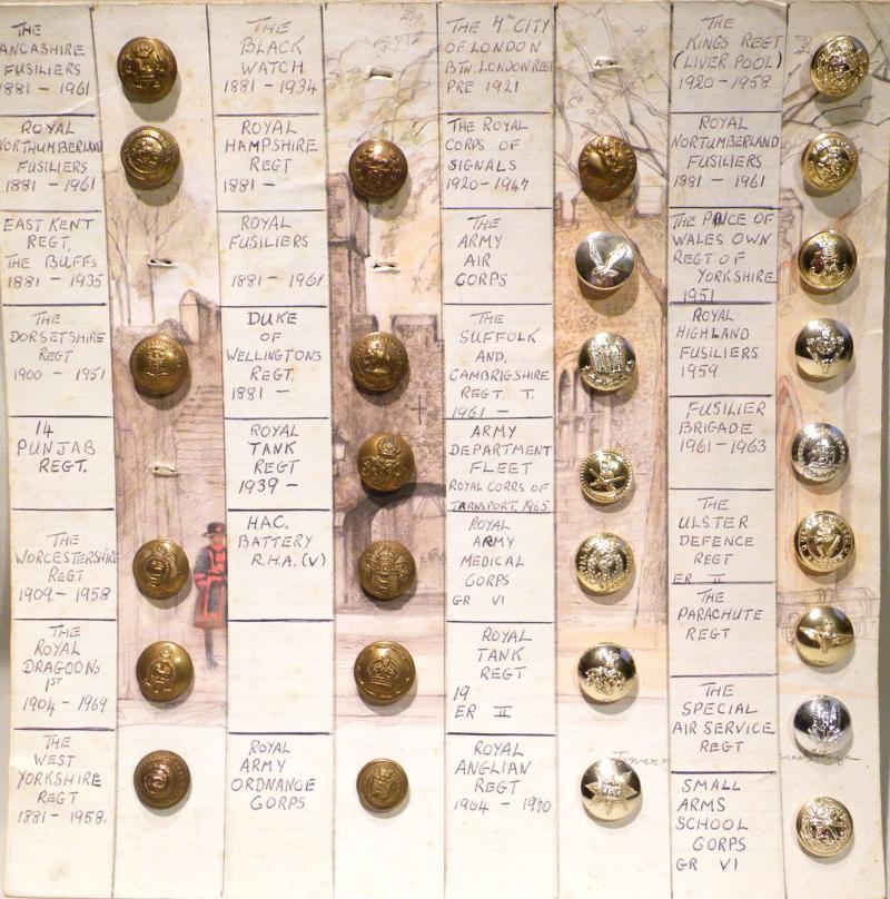 Carded Selection of Vintage Buttons WW2 Era to QEII