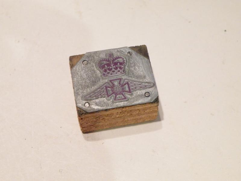 Scarce Post WW2 Queen’s Crown RAF Chaplains Dept Printing Block
