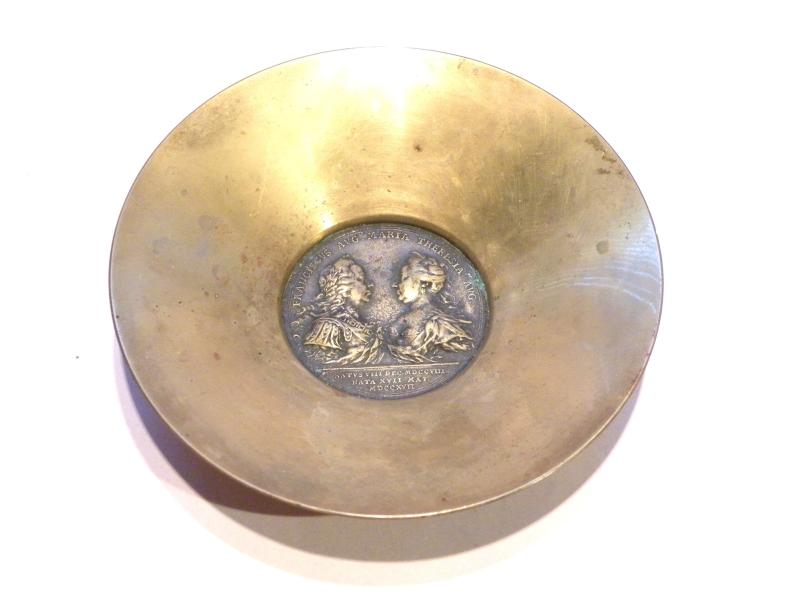 Vintage Brass Francis & Maria Theresa Medallion Dish