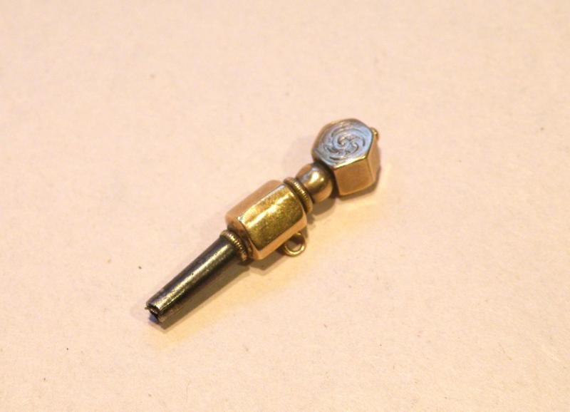Antique Yellow Metal Decorative Watch Key