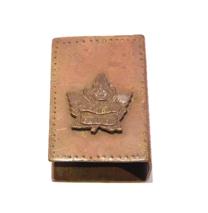 WW1 Era Canadian Mounted Rifles Matchbox Holder