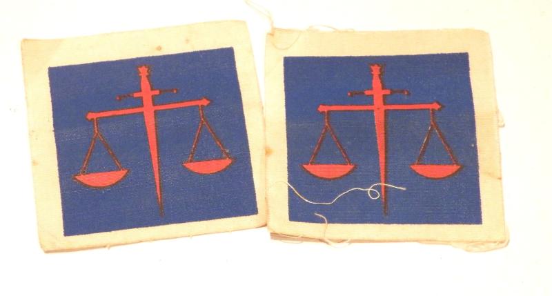 Pair WW2 7th AA Division Cloth Patches.