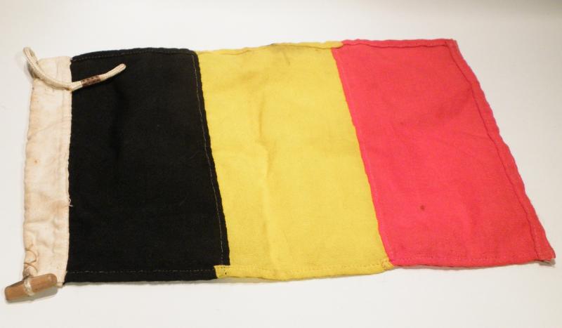 Vintage Sewn Linen Belgian Small Pennant Flag