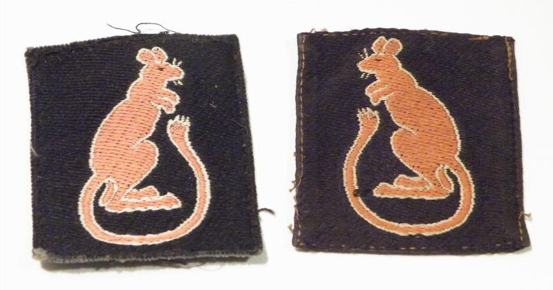 Pair Post WW2 7th Armoured Division Cloth Badges.