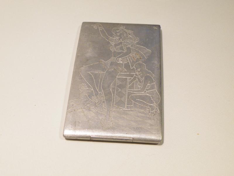 WW2 North Africa POW Aluminium Cigarette Case.