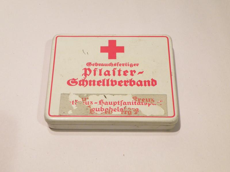 WW2 Era German Red Cross Quick Plaster Medical Tin