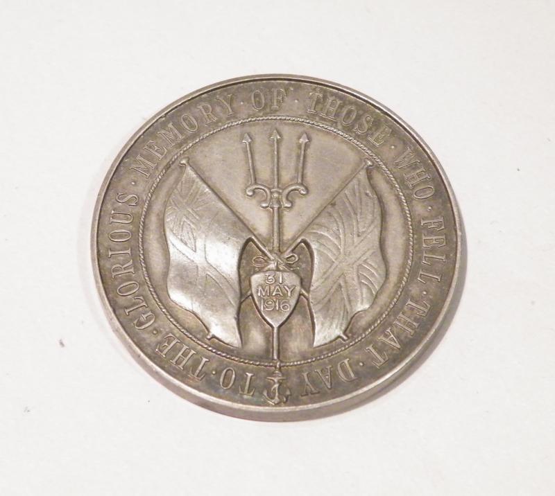 Large Size Solid Silver Battle of Jutland Medallion.