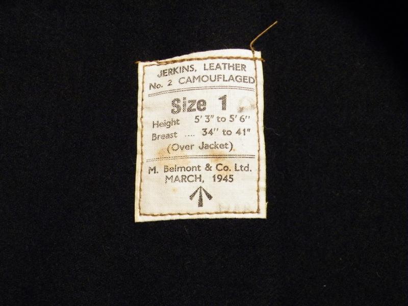 Scarce WW2 Lether Jerkin Camouflage Pattern.