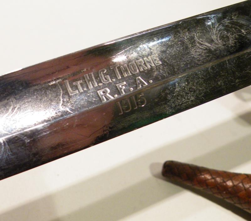 WW1 Artillery Officers Sword with Belt, Hangers