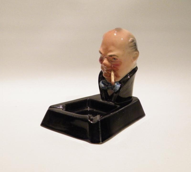 Vintage Ceramic Comedic Winston Churchill Ashtray