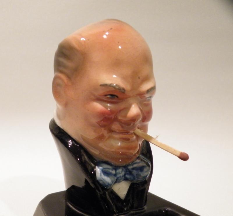Vintage Ceramic Comedic Winston Churchill Ashtray