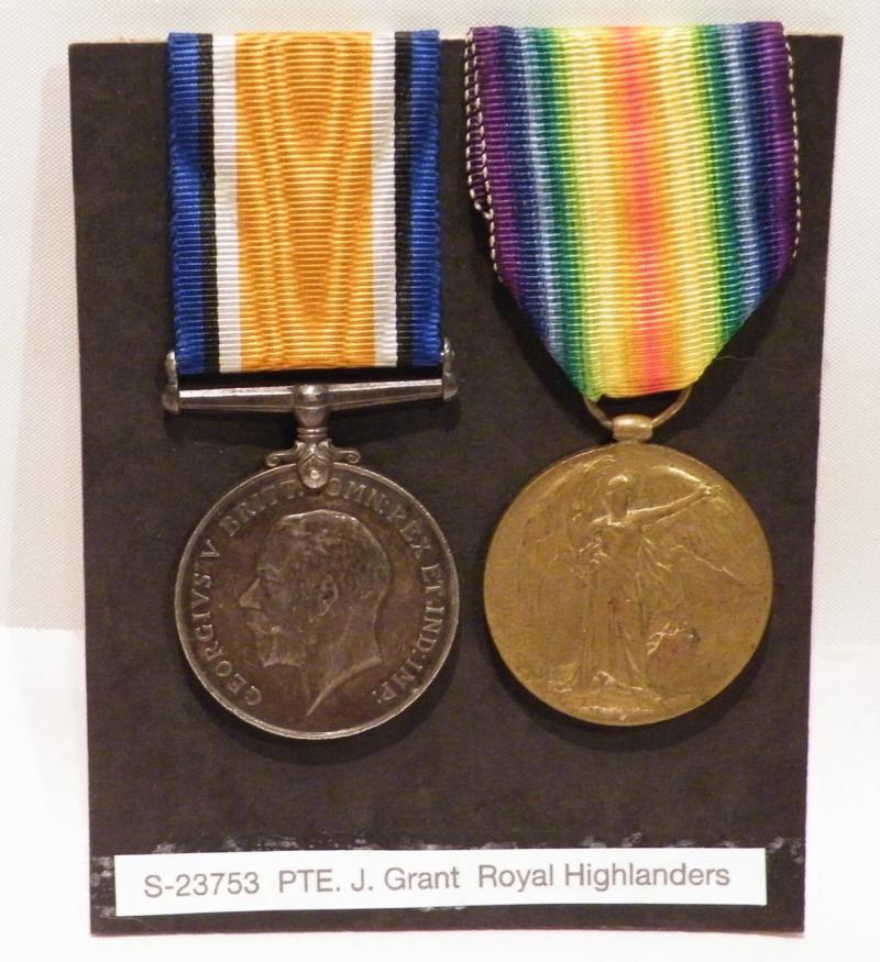 WW1 Medal Pair to Grant 1/7th Black Watch.
