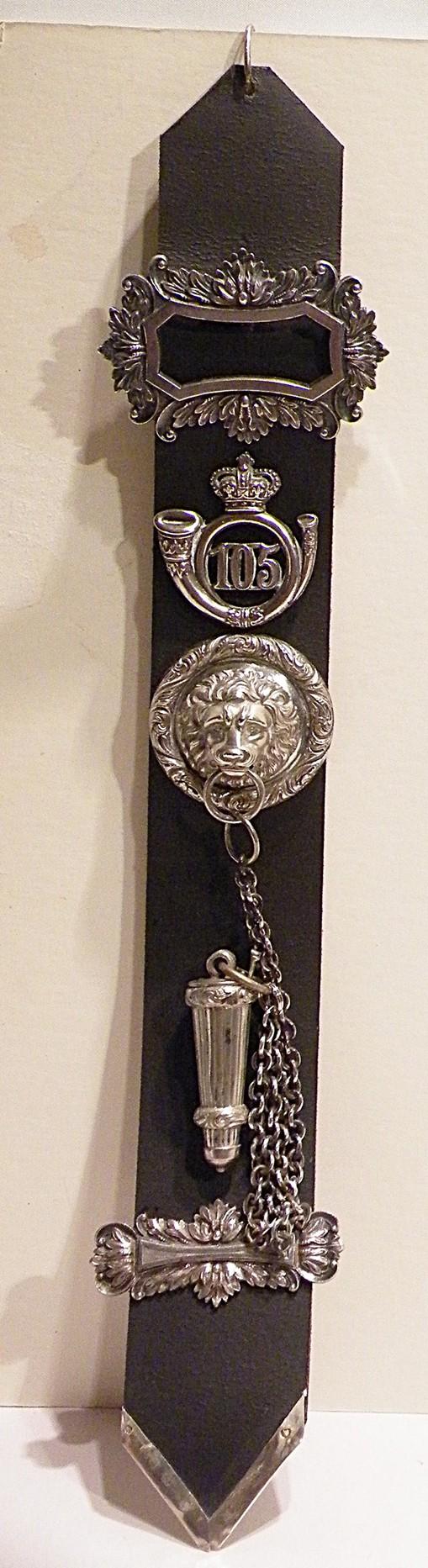 Victorian Infantry Officers Whistle, Chains Belt Mounts and Badge