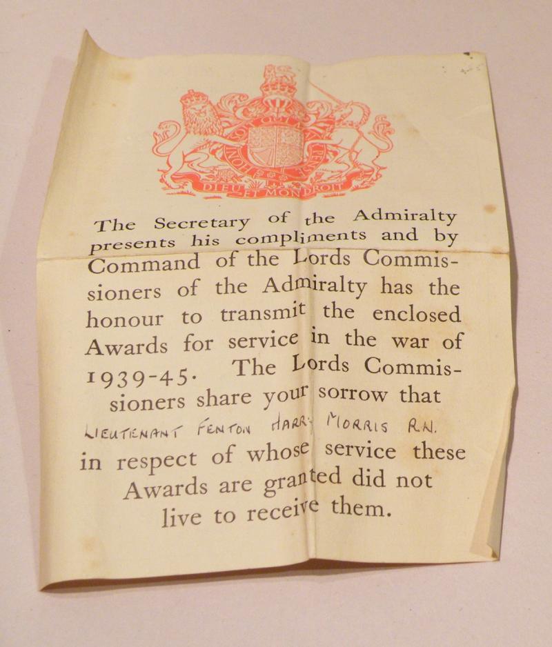 WW2 Medal Group 4 to Lieut Morris KIA HM Submarine Thames 1940.