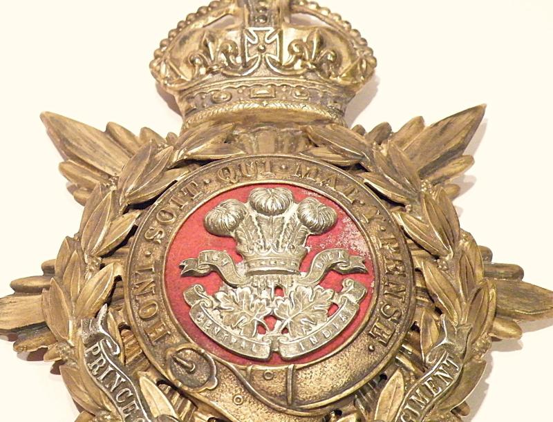 Edwardian Leinster Regiment Officers Helmet Plate.