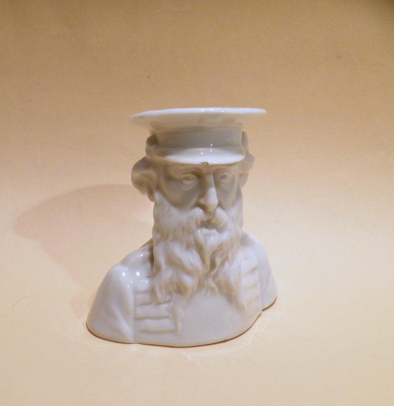 Antique Glazed White Porcelain Bust of William Booth Salvation Army