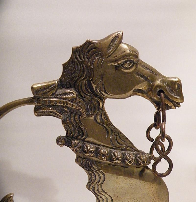 Pair Antique Brass Venetian Gondola Horses.