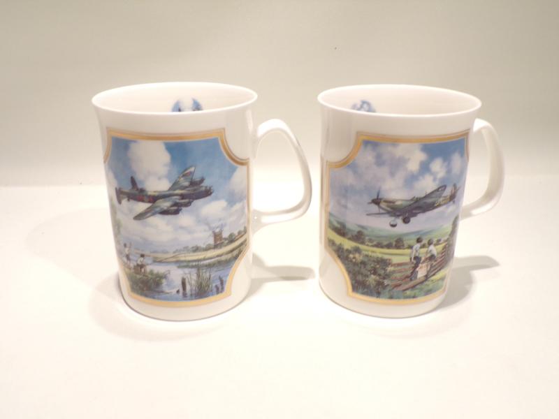 Pair Davenport Porcelain Mugs – Heroes of the Skys.