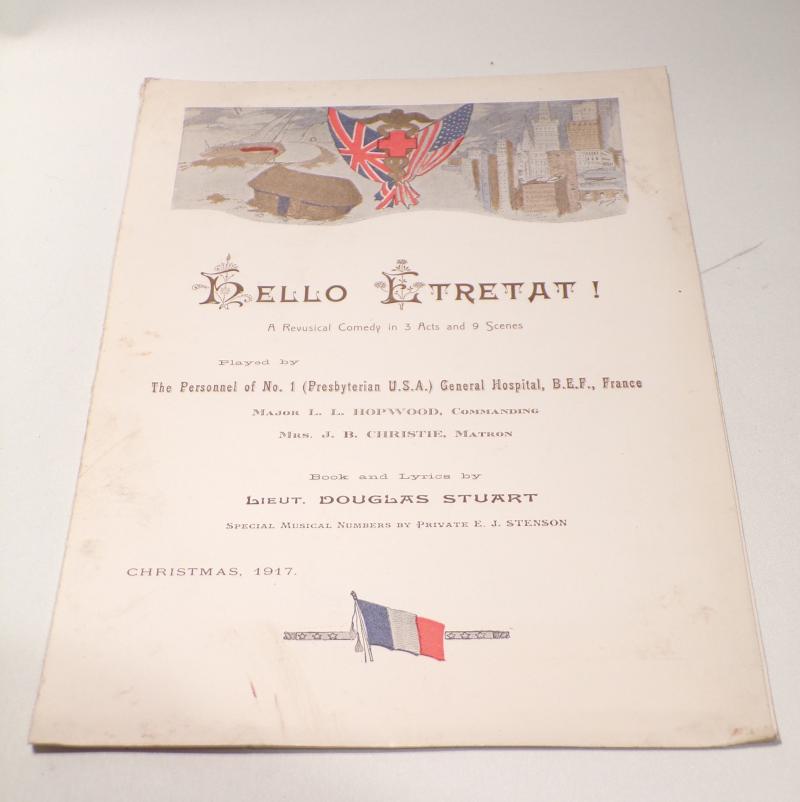 Rare WW1 Era American B.E.F Musical Performance Booklet