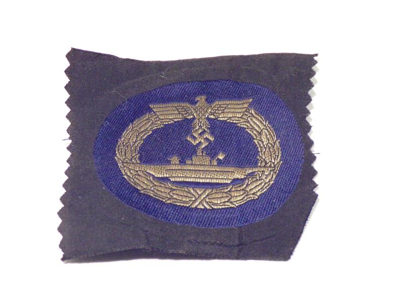 WW2 Era Kriegsmarine Cloth U-Boat Badge