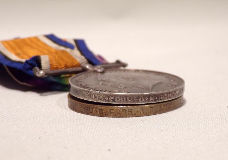 WW1 Medal Pair to Surgeon Probationer Brown RNVR.