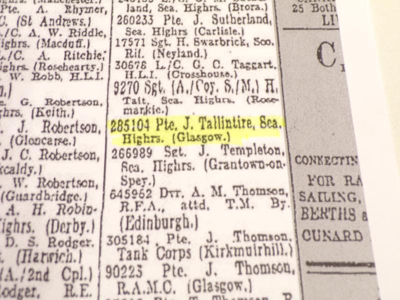 WW1 Medal Pair to Tallintire Argyle / Seaforth Highlanders MM Winner