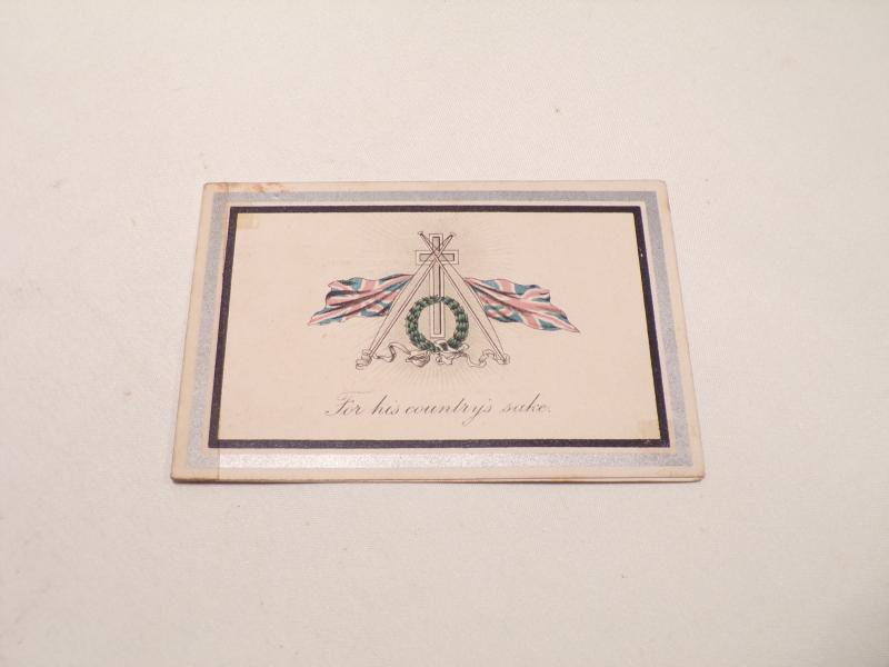 Mystery WW1 Era Memorial Death Card – Thomas Frank Fisher