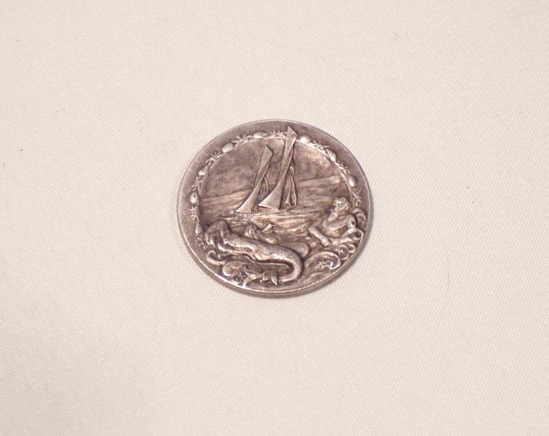 Vintage White Metal RN Sailing Association Woodcock Cup Medallion