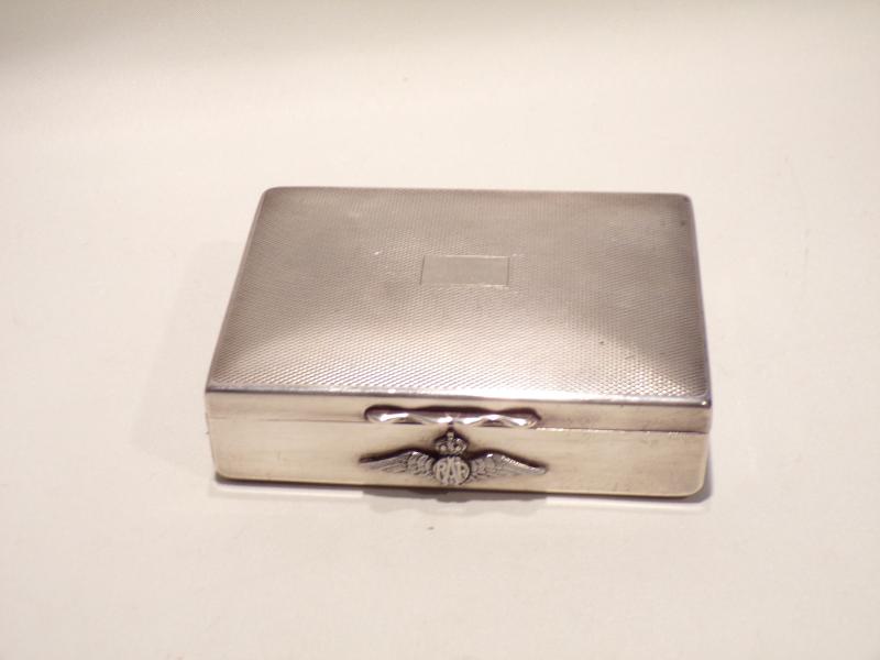 WW2 Era Silver Plated RAF Cigarette Box