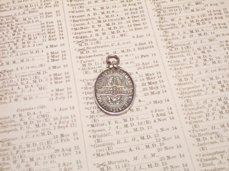 WW1 Silver Tournament Medal to Capt Canadian Corps of Guides.